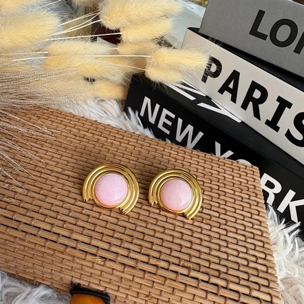 Blush Orbit – Επιχρυσωμένα σκουλαρίκια από ανοξείδωτο ατσάλι.