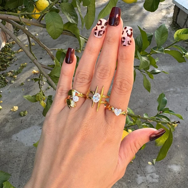 Heart Glow Ring-Χρυσό ατσάλινο δαχτυλίδι.