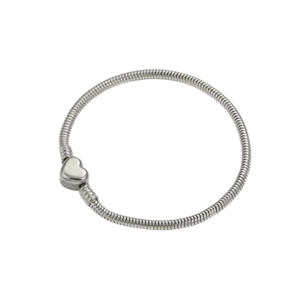 Charms Bracelet-Βραχιόλι για σύμβολα ατσάλινο με κούμπωμα καρδούλα.