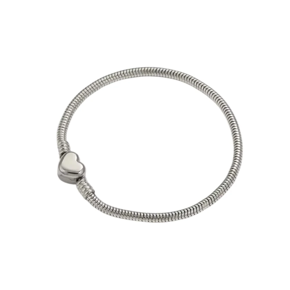 Charms Bracelet-Βραχιόλι για σύμβολα ατσάλινο με κούμπωμα καρδούλα.