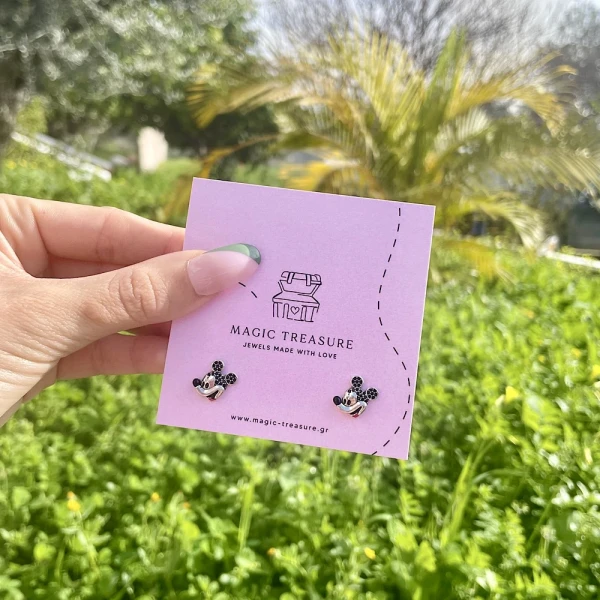 Mickey Mouse mini earrings.SILVER 925