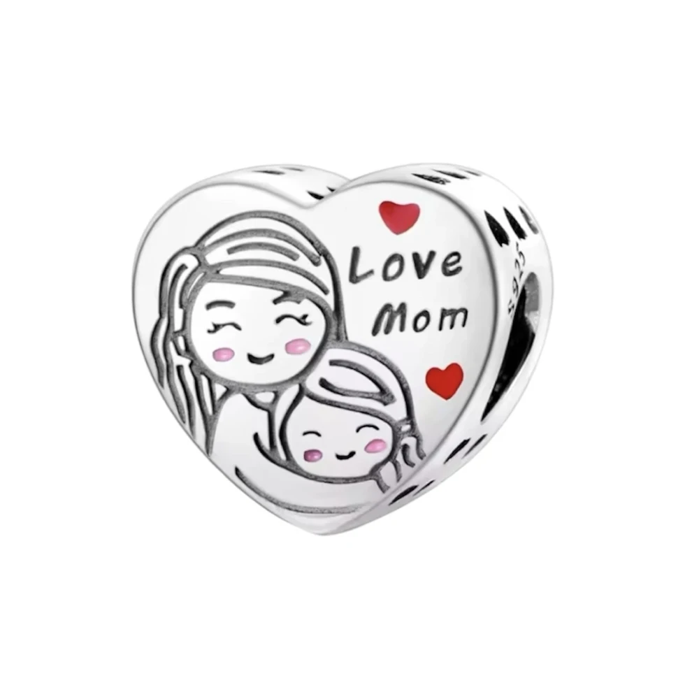 Στοιχείο LOVE MOM από ασήμι 925&ορείχαλκο.
