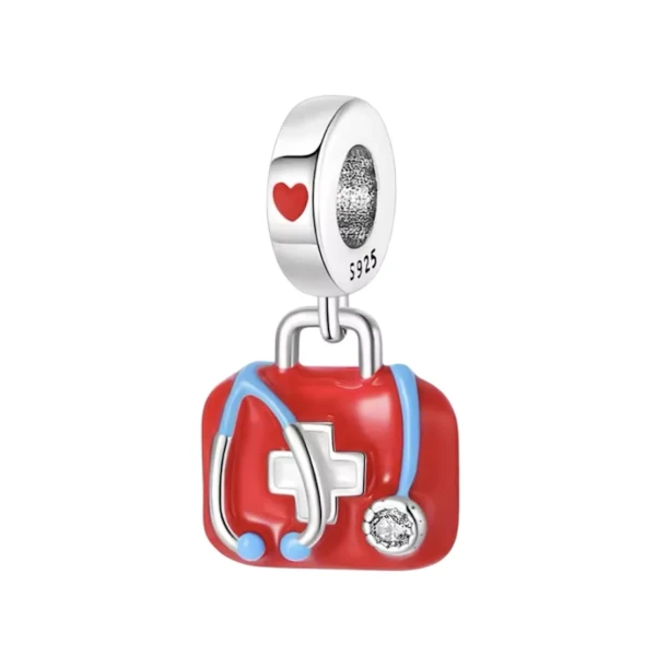 Στοιχείο κόκκινη ιατρική τσάντα γιατρού-νοσοκόμας.