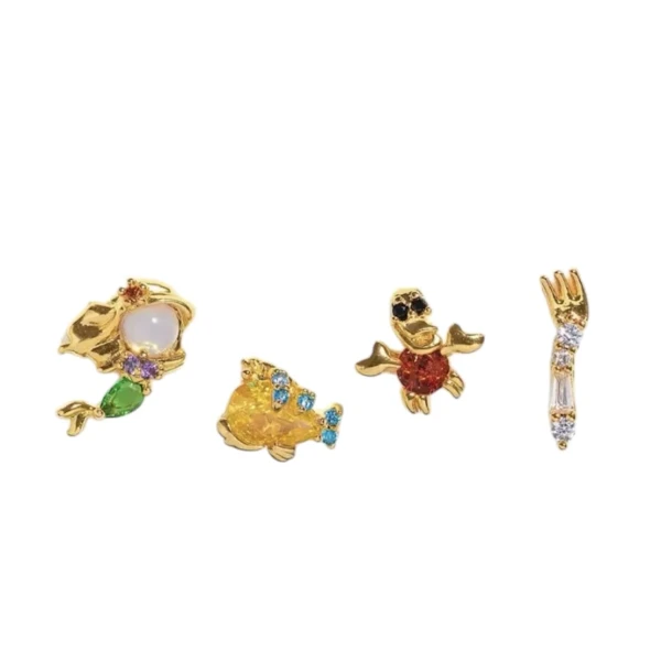 Θεματικά σκουλαρίκια μικρή γοργόνα (mini earrings)