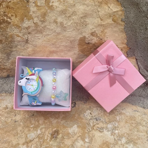 Unicorn Dreams Set-Ρολόι με βραχιόλι.(ΓΑΛΑΖΙΟ)