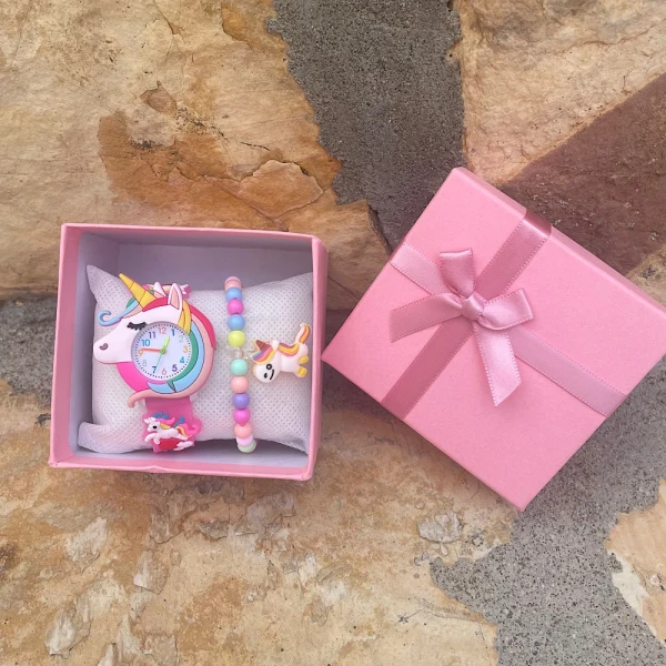 Unicorn Dreams Set-Ρολόι με βραχιόλι.(PINK)