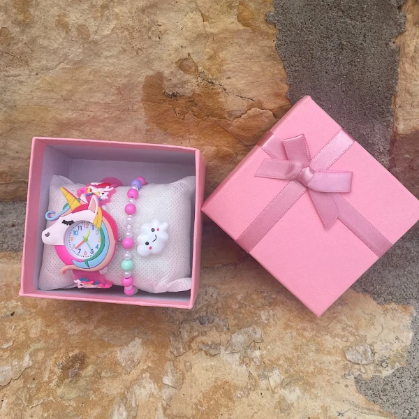 Unicorn Dreams Set-Ρολόι με βραχιόλι.(PINK)