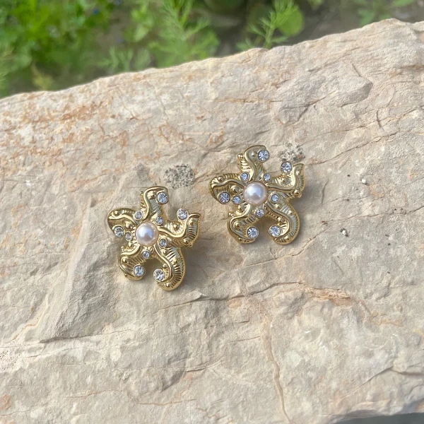 Ocean Relic-Steel Earrings.(χρυσό)