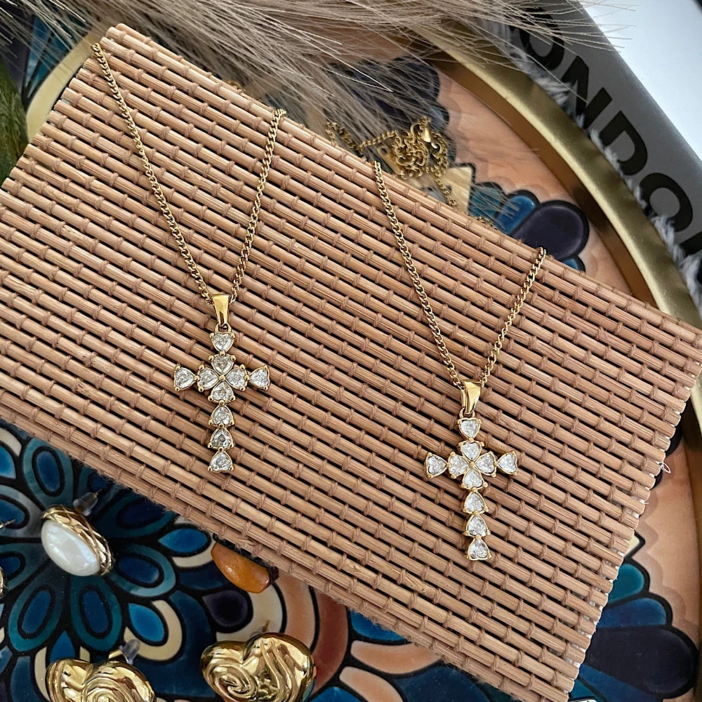 Amara Cross Steel necklace.