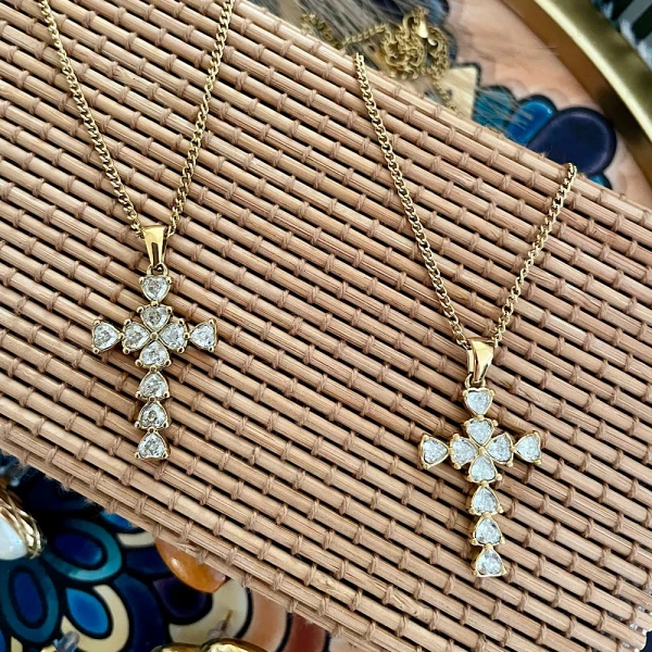 Amara Cross Steel necklace.