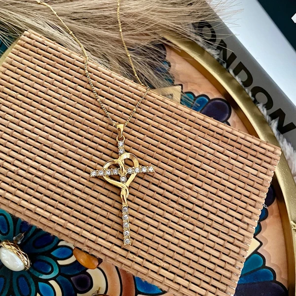 Faith & Love Cross Necklace.(Ατσάλι)