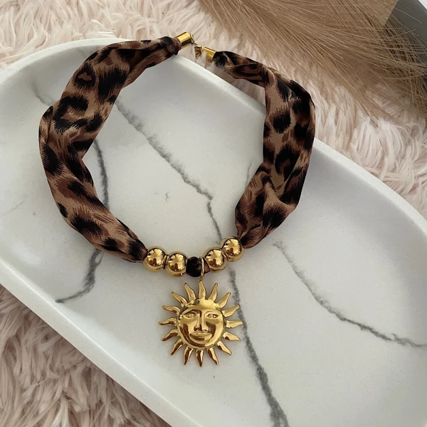 Helia Leopard Steel necklace.