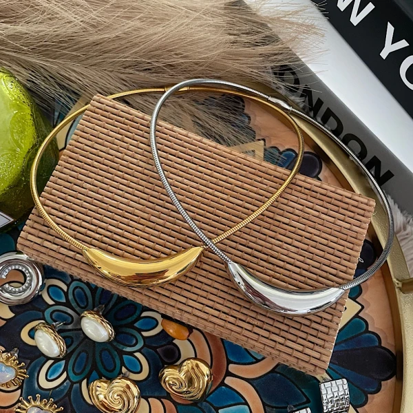 Linea-Steel Chocker Necklace(silver)