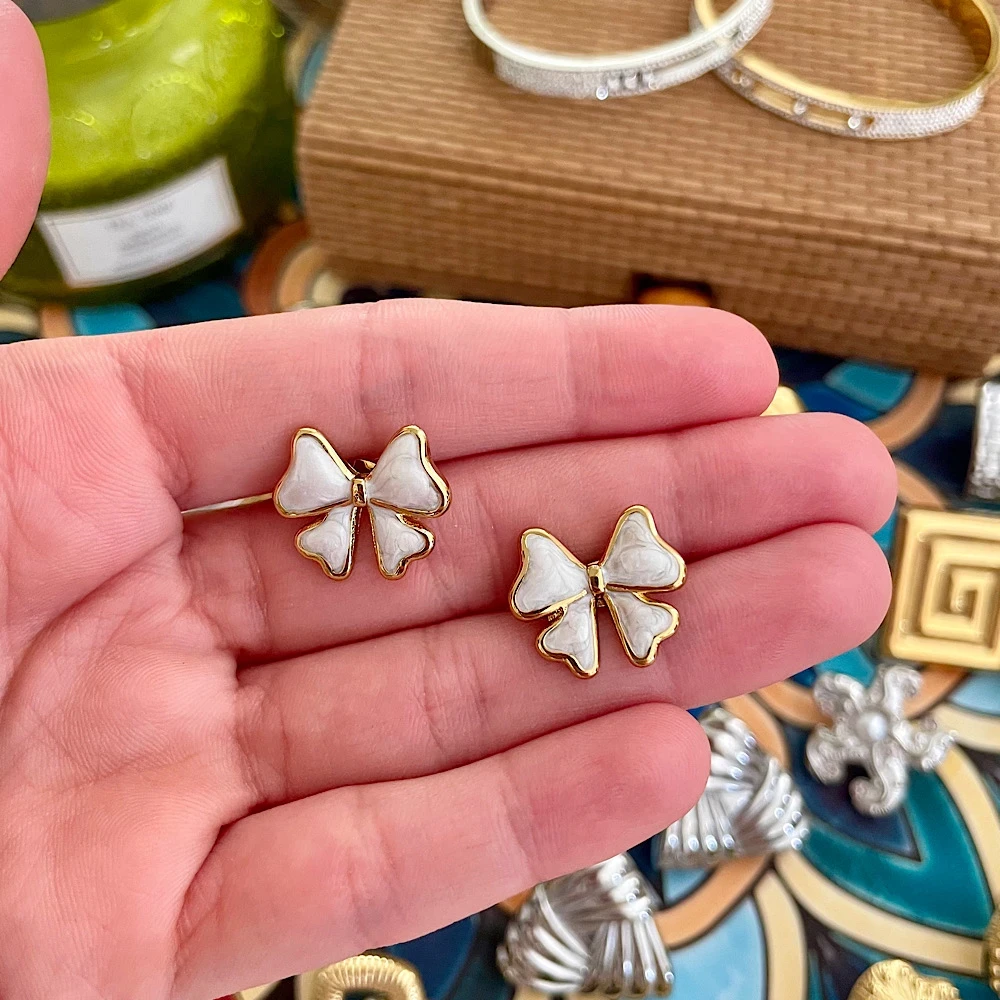 Colorfull Bow earrings(4 διαφορετικά χρώματα)