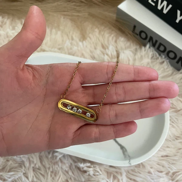 Lumière Steel Necklace(simple gold)