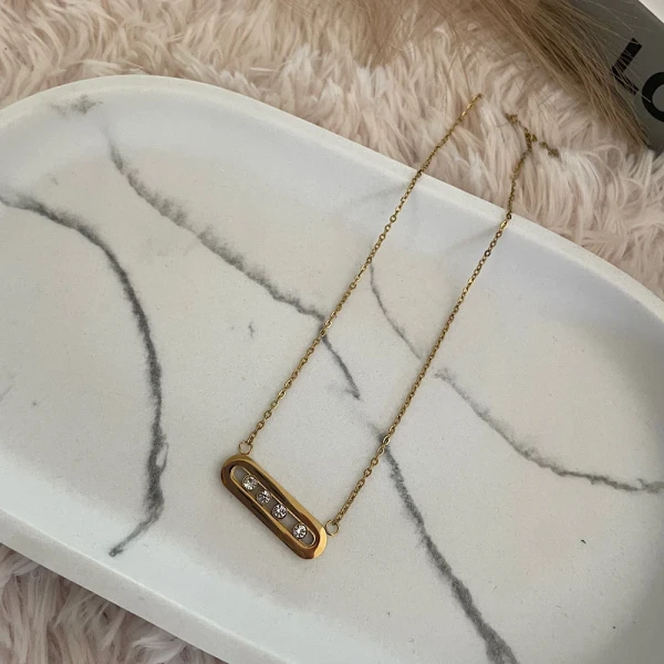 Lumière Steel Necklace(simple gold)