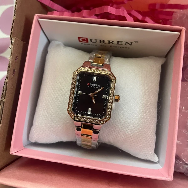 Midnight Glam-Ατσάλινο ρολόι με μαύρο καντράν.