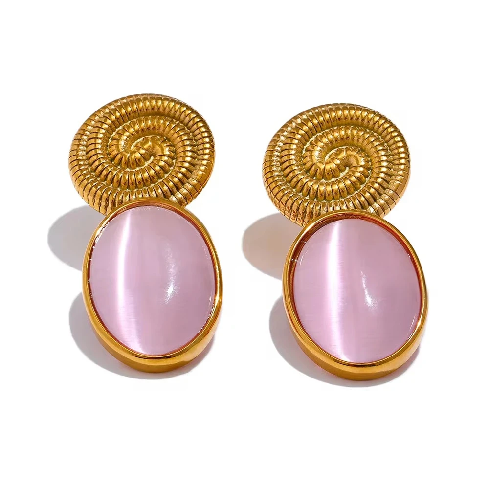 Blush Shell-Ατσάλινα σκουλαρίκια.