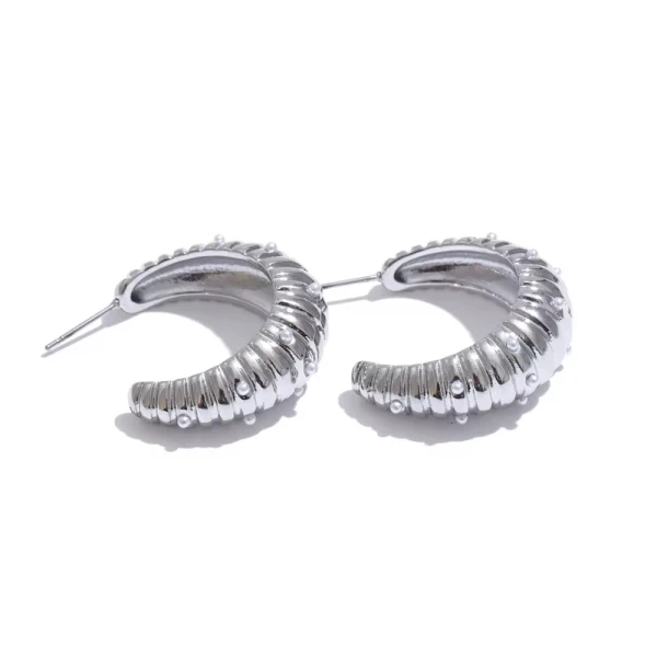 Pearl Drops Hoops-Κρικάκια από ατσάλι.