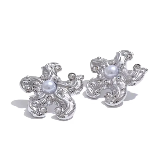 Ocean Relic-Steel Earrings.(Ασημί)