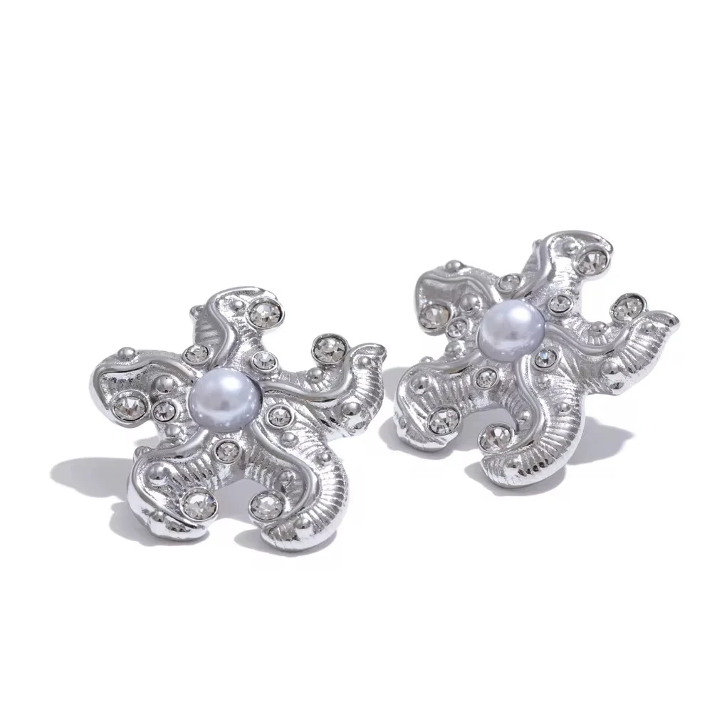 Ocean Relic-Steel Earrings.(Ασημί)