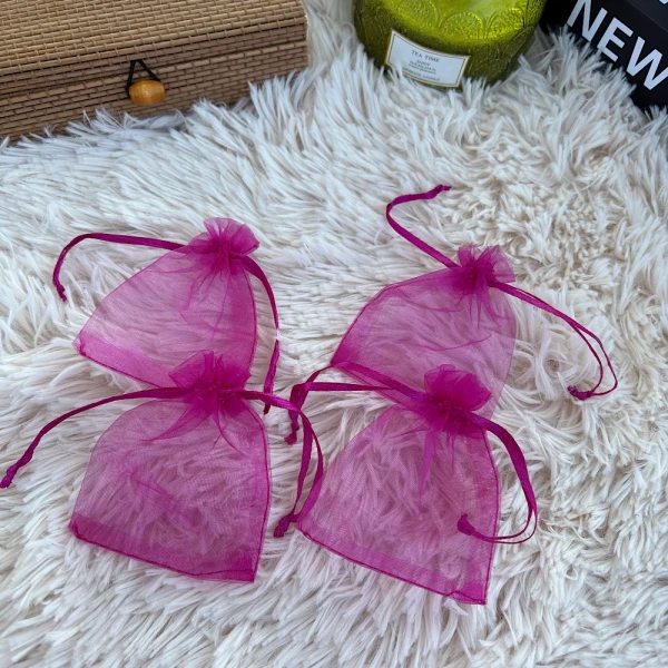 Πουγκάκια οργάντζα 50τεμ. φούξια  10x7,5cm