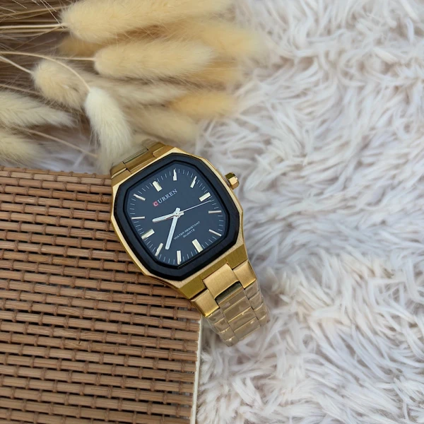 Golden Edge Black-Ατσάλινο και αδιάβροχο ρολόι.