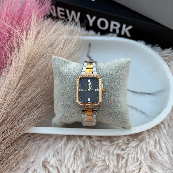 Γυναικείο Ρολόι “Black Dual Elegance” – Ατσάλινο & Αδιάβροχο