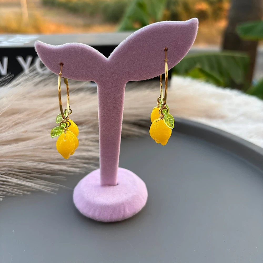 Σκουλαρίκια “Lemon Fresh” – Ατσάλινοι Κρίκοι