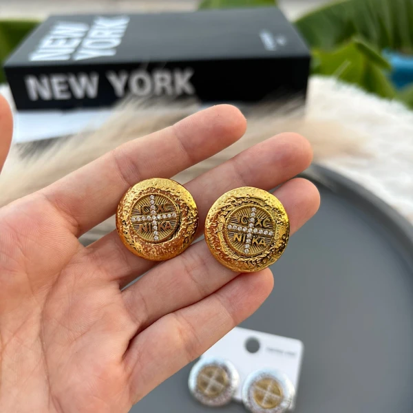 Σκουλαρίκια “Κωνσταντινάτο Coin” – Ατσάλι(διαθέσιμα 3 χρώματα)