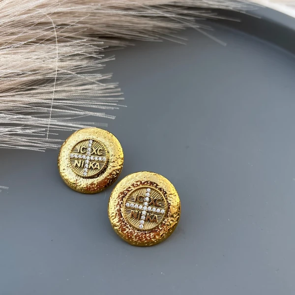 Σκουλαρίκια “Κωνσταντινάτο Coin” – Ατσάλι(διαθέσιμα 3 χρώματα)