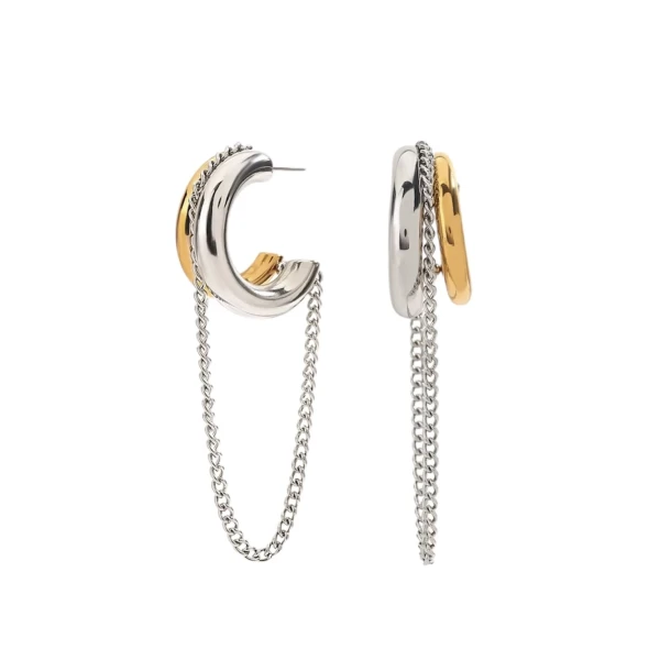 Dual Chain Hoops – Ατσάλινοι κρίκοι δύο Τόνων με αλυσίδα.