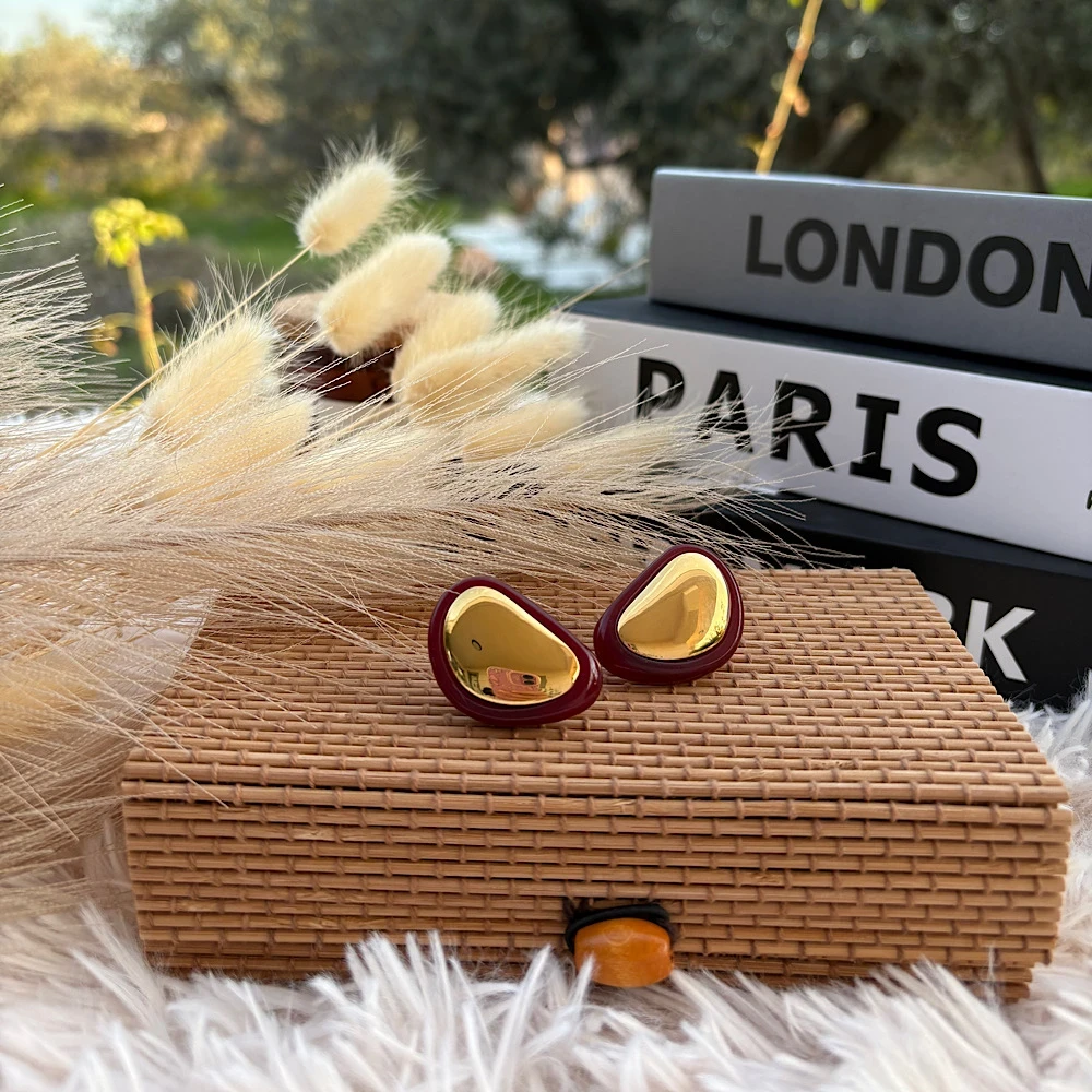 Red Aura – Επιχρυσωμένα Ατσάλινα Σκουλαρίκια.