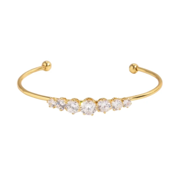 Crystal Line Cuff – Ατσάλινο Βραχιόλι(Αυξομειούμενο)