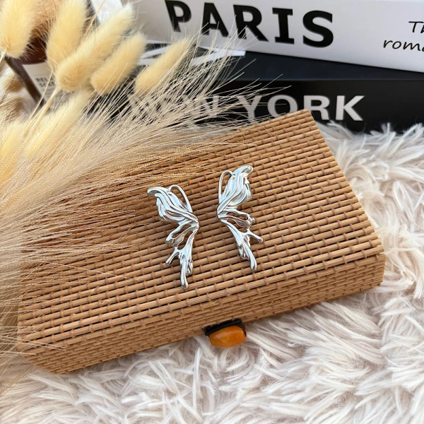 Melted Wings – Ατσάλινα Σκουλαρίκια Πεταλούδα.