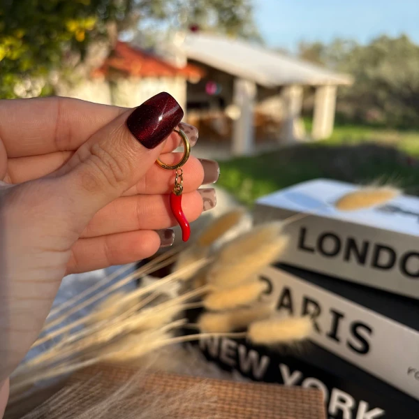 Spicy Hoops – Επιχρυσωμένοι Κρίκοι από ανοξείδωτο ατσάλι με κόκκινη πιπεριά.